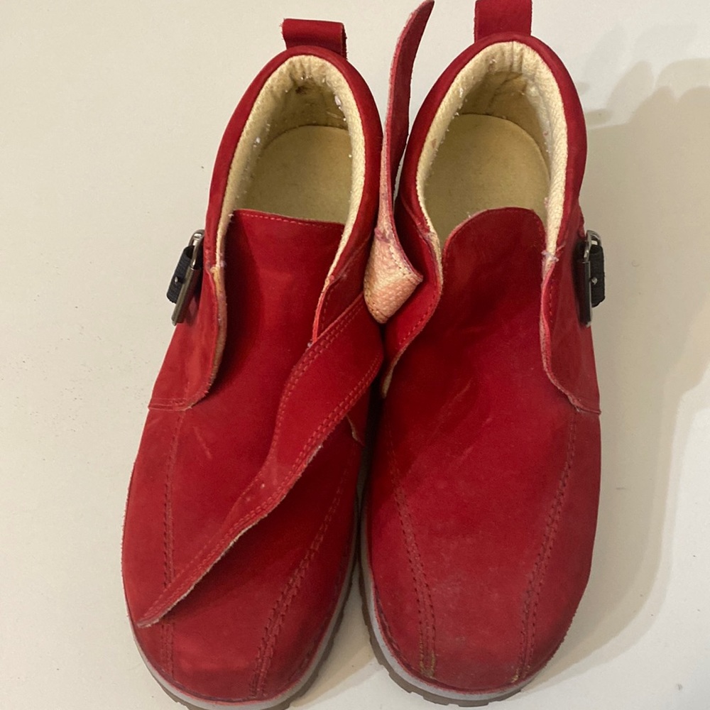 Red Buffalino Suede Short Boots
